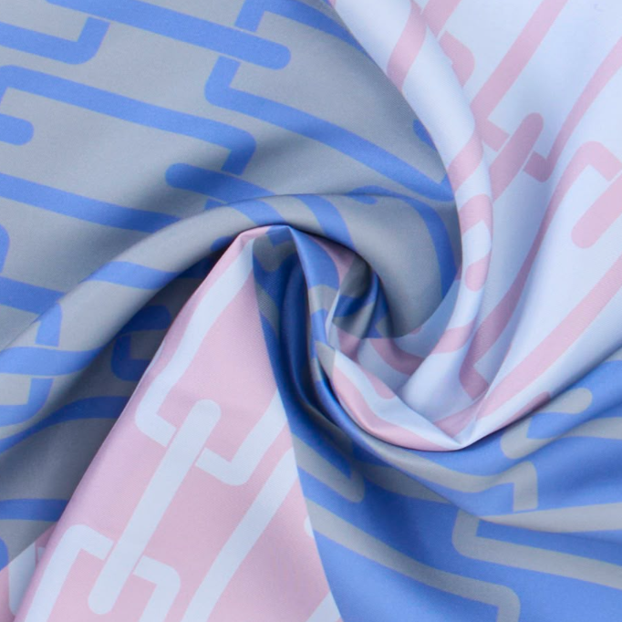 Giovanni Boulera Pastel Geometri Desenli Mulberry Twill İpek Eşarp 90x90 cm