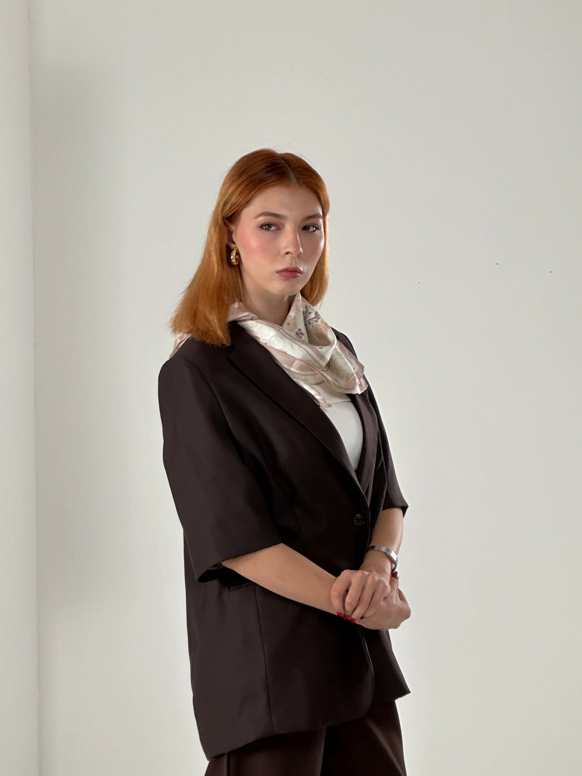 Giovanni Boulera Bej Çiçek Bahçesi Mulberry Twill İpek Eşarp 65 cm x 65 cm