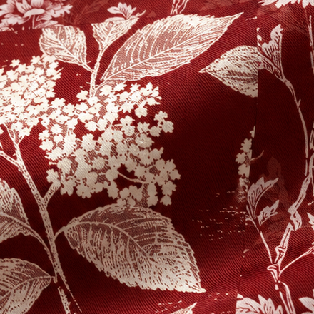 Giovanni Boulera Bordo Parçalı Çiçek Desenli Mulberry Twill İpek Eşarp 65x65 cm