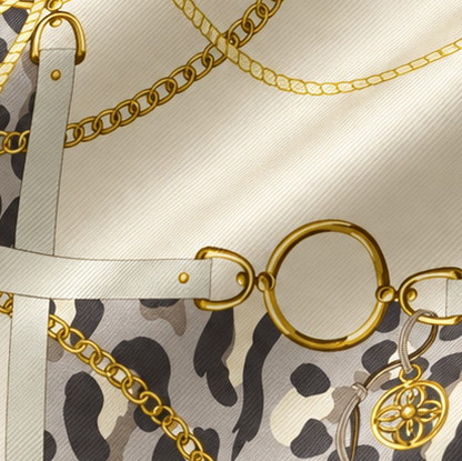 Foulard in Seta Twill di Gelso Giovanni Boulera, motivo Leopardato Grigio, 65x65 cm