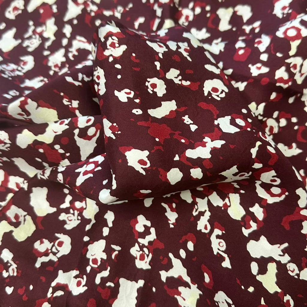 Giovanni Boulera Bordo Mozaik Desenli Mulberry Twill İpek Şal 200x65 cm