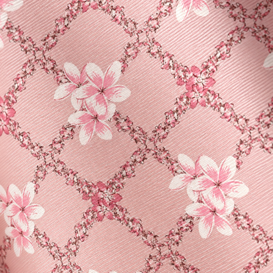 Giovanni Boulera Pembe Çiçek Desenli Mulberry Twill İpek Şal 200x65 cm
