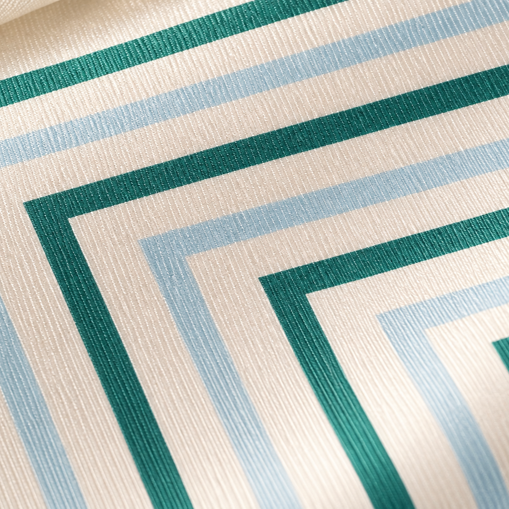 Giovanni Boulera Zümrüt Geometri Desenli Mulberry Twill İpek Fular 50 x 50 cm