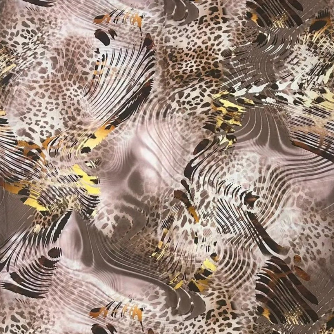 Giovanni Boulera Leopar Desenli Mulberry Twill İpek Şal 200x65 cm